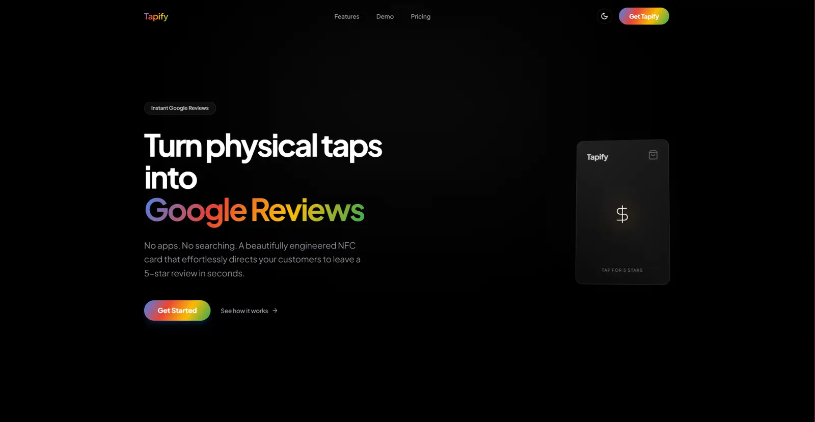 Tapify / Tapvate website homepage, designed and built by Hashbrown Studios